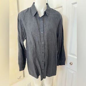 Charcoal grey Eileen Fisher linen shirt size M new